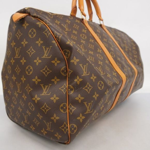Louis Vuitton Boston Bag Monogram Keepall 55 M41424 Brown Men Women Unisex - Picture 2 of 10